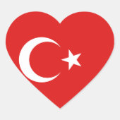 Turkije Flag Heart Sticker (Voorkant)