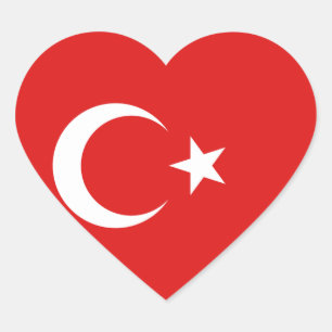 Turkije Flag Heart Sticker