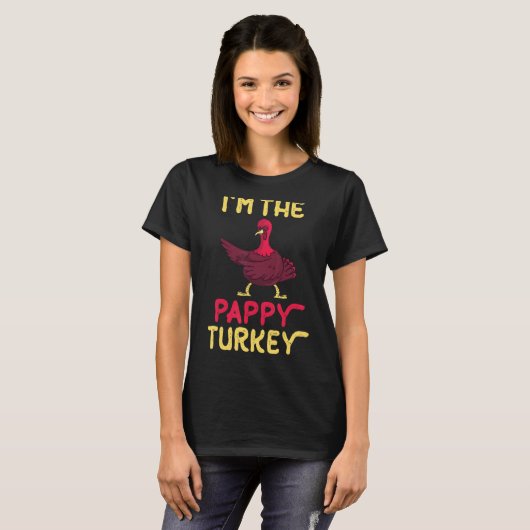 Turkije Flossing Happy Thanksgiving Day Ik ben de  T-shirt (Voorkant volledig)