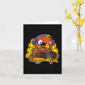 Turkije Gamer Grappige Thanksgiving Cool Videospel Kaart (Gele Bloem)