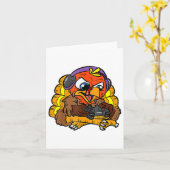 Turkije Gamer Grappige Thanksgiving Cool Videospel Kaart (Gele Bloem)