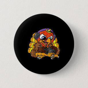 Turkije Gamer Grappige Thanksgiving Cool Videospel Ronde Button 5,7 Cm
