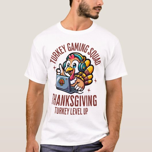 Turkije Gaming Squad Grappige Thanksgiving T-shirt (Voorkant)
