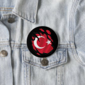 Turkije Gescheurde Vlag Ronde Button 7,6 Cm (In situ)