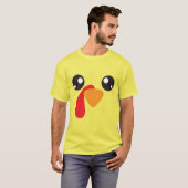 turkije gezicht grappige feestdagen Thanksgiving T-shirt (Voorkant volledig)