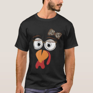 Turkije Gezicht Meisje Leopard Bow Meisjes Kinder T-shirt