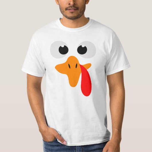 Turkije Gezicht, Thanksgiving Mannen T-shirt (Voorkant)
