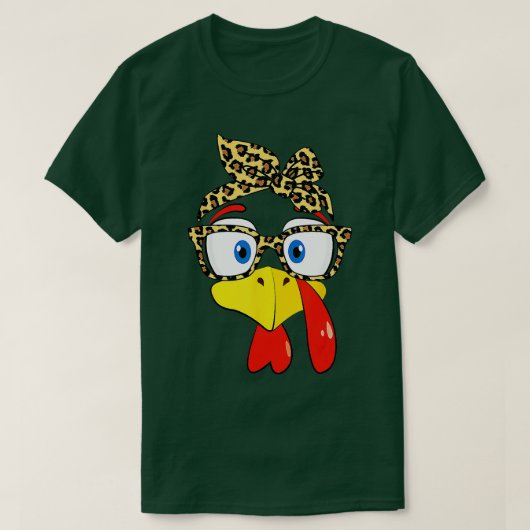 Turkije Gezichtsbril Leopard Hoofdband Thanksgivin T-shirt (Design voorkant)