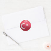 Turkije Glossy Circle Flag Ronde Sticker (Envelop)