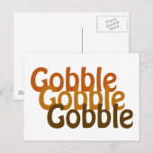 Turkije Gobble Briefkaart (Voorkant / Achterkant)