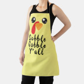 Turkije Gobble Gobble Y'all Baker Chef Kerstvakant Schort (Insitu)