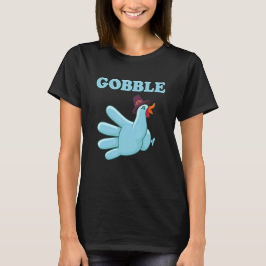 Turkije Gobble Handschoen Verpleegkundige Medische T-shirt (Voorkant)