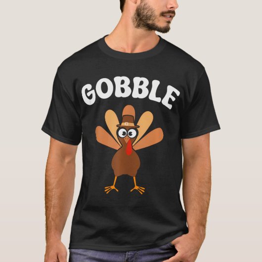 Turkije Gobble Herfst Humor Thanksgiving T-shirt (Voorkant)
