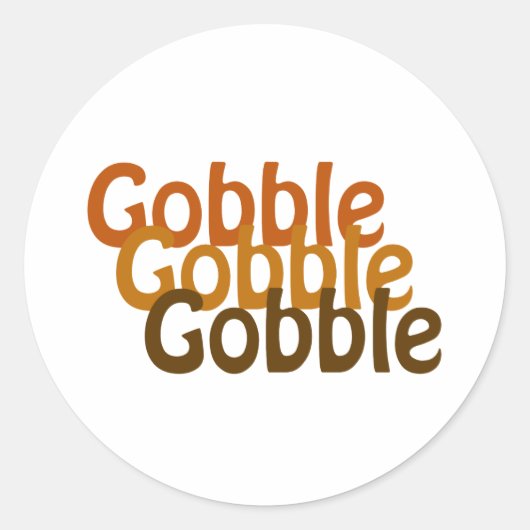 Turkije Gobble Ronde Sticker (Voorkant)