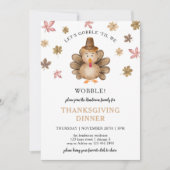 Turkije Gobble Wobble Thanksgiving Dinner Party Kaart (Voorkant)