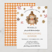 Turkije Gobble Wobble Thanksgiving Dinner Party Kaart (Voorkant / Achterkant)