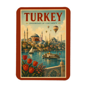 Turkije Hagia Sophia Blauwe Moskee Illustratie Ret Magneet