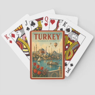 Turkije Hagia Sophia Blauwe Moskee Illustratie Ret Pokerkaarten