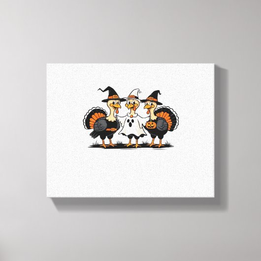 Turkije Halloween Boo, Thanksgiving Turkije, Spook Canvas Afdruk (Voorkant)