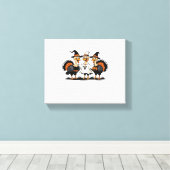 Turkije Halloween Boo, Thanksgiving Turkije, Spook Canvas Afdruk (Insitu (Houten vloer))