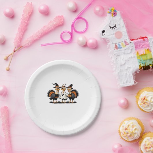 Turkije Halloween Boo, Thanksgiving Turkije, Spook Papieren Bordje (Feest)