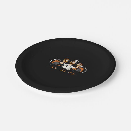 Turkije Halloween Boo, Thanksgiving Turkije, Spook Papieren Bordje (Gekanteld)