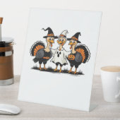 Turkije Halloween Boo, Thanksgiving Turkije, Spook Reclamebord Met Voetstuk (Insitu)