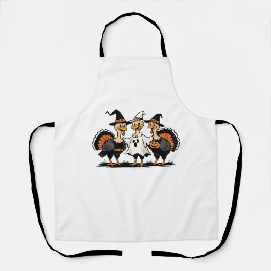 Turkije Halloween Boo, Thanksgiving Turkije, Spook Schort (Voorkant)