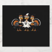 Turkije Halloween Boo, Thanksgiving Turkije, Spook Sparkling Wijnetiket (Enkel label)