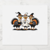 Turkije Halloween Boo, Thanksgiving Turkije, Spook Sparkling Wijnetiket (Enkel label)