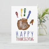 Turkije Handafdruk Kind Happy Thanksgiving Schatti Feestdagenkaart (Staand voorkant)