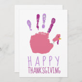 Turkije Handafdruk Kind Happy Thanksgiving Schatti Feestdagenkaart (Voorkant / Achterkant)