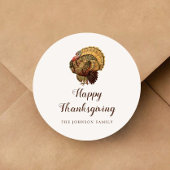 Turkije Happy Thanksgiving Ronde Sticker