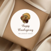 Turkije Happy Thanksgiving Ronde Sticker