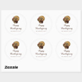 Turkije Happy Thanksgiving Ronde Sticker (Vel)