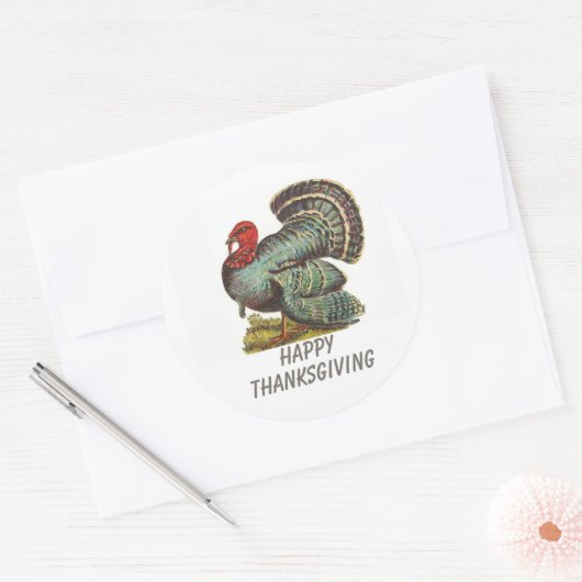  Turkije Happy Thanksgiving Ronde Sticker (Envelop)