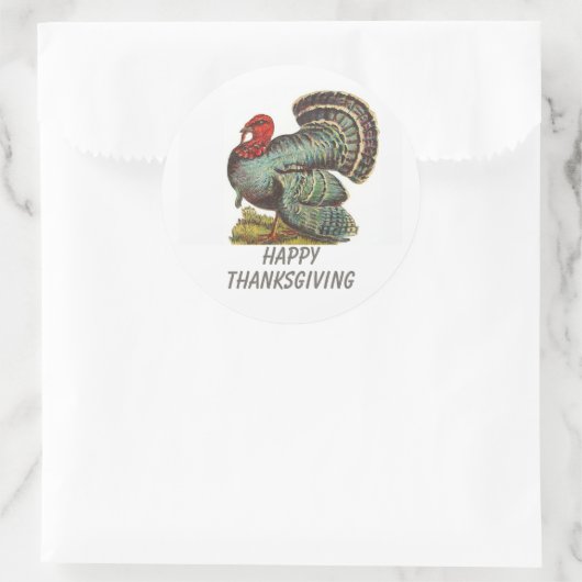 Turkije Happy Thanksgiving Ronde Sticker (Tas)