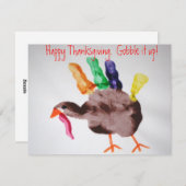 Turkije Happy Thanksgiving.  Verdwijn het! Feestdagenkaart (Voorkant / Achterkant)