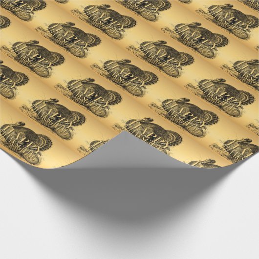 Turkije Happy Thanksgiving Wrapping P Cadeaupapier (Hoek)