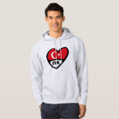 Turkije Heart Flag TUR landcode Hoodie (Voorkant volledig)