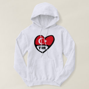 Turkije Heart Flag TUR landcode Hoodie
