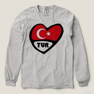 Turkije Heart Flag TUR landcode Tri-Blend Shirt