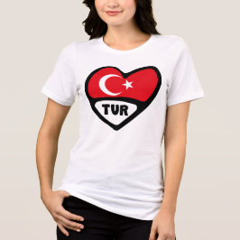 Turkije Heart Flag TUR landcode Tri-Blend Shirt