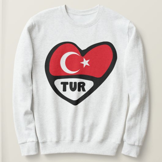 Turkije Heart Flag TUR landcode Trui (Design voorkant)