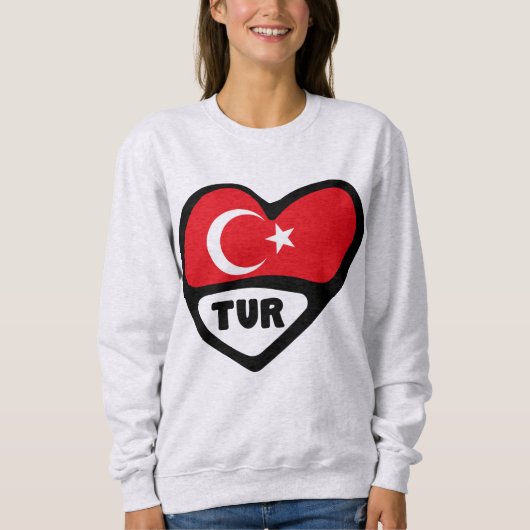 Turkije Heart Flag TUR landcode Trui (Voorkant)
