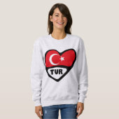 Turkije Heart Flag TUR landcode Trui (Voorkant volledig)