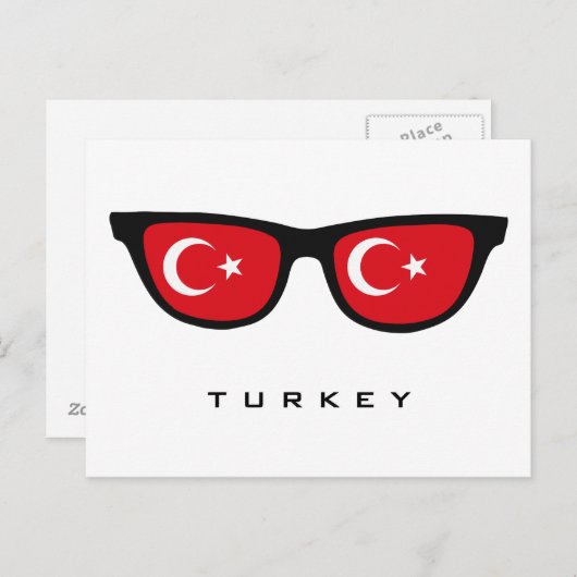 Turkije heeft aangepaste tekst en kleuren briefkaa briefkaart (Voorkant / Achterkant)
