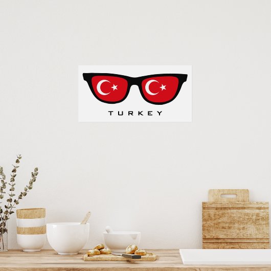 Turkije heeft aangepaste tekst en kleuren poster (Keuken)