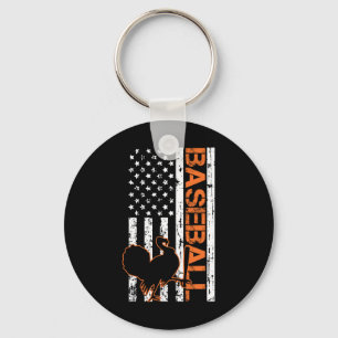 Turkije Honkbal American Flag Thanksgiving Day Spo Sleutelhanger