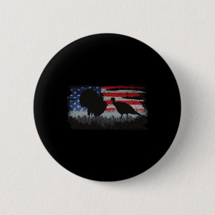 Turkije Hunter - Fun Turkije Jagen Patriottische V Ronde Button 5,7 Cm